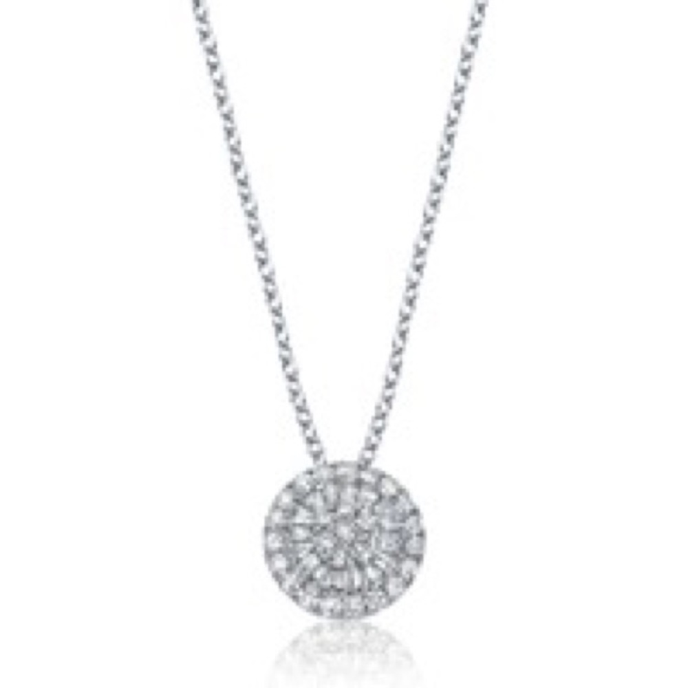Graziela Gems 18k White Gold And Diamond Tiny Pizza Necklace View 3